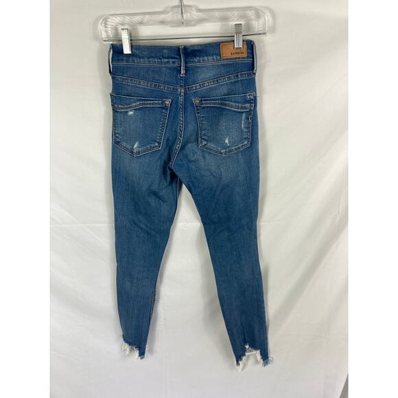 Express Jeans Ankle Legging Mid Rise Performance Stretch Jean Size 00 - Picture 4 of 4